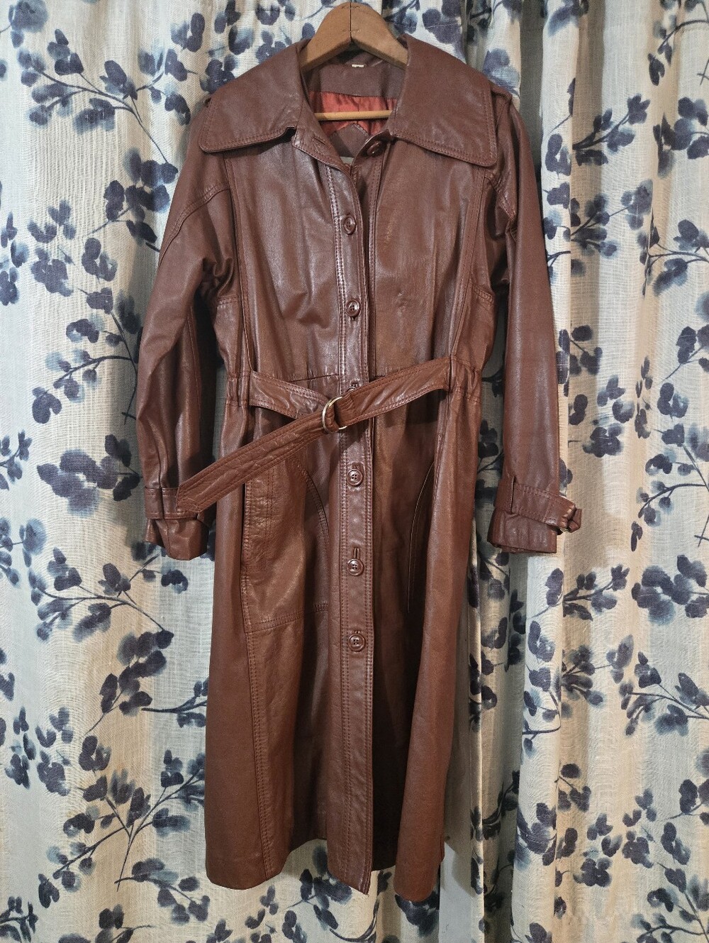 Vintage Women's Brown Trench Coat with Belt